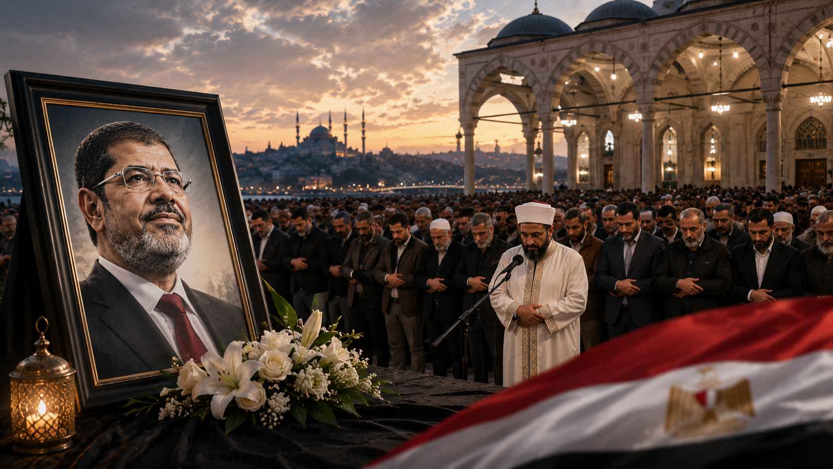 صلاة الغائب على الرئيس الشهيد محمد مرسي في مسجد أسنلر بإسطنبول