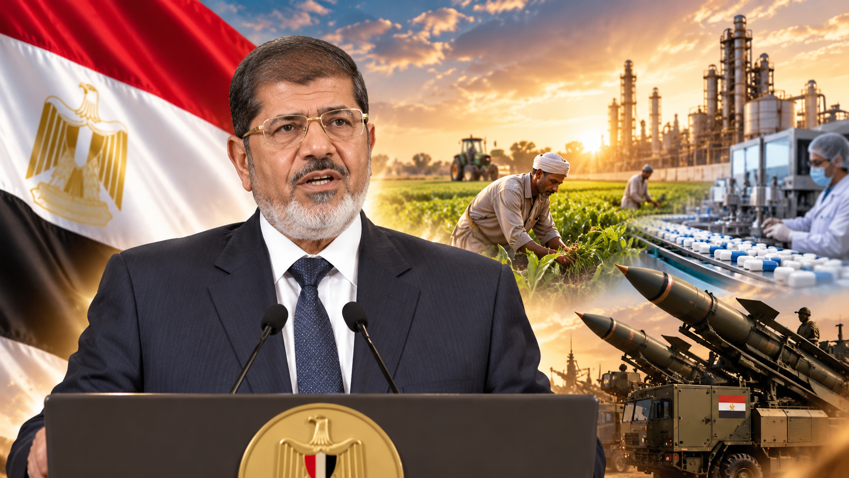 الرئيس مرسي امتلاك الإرادة يبدأ بإنتاج الغذاء والدواء والسلاح