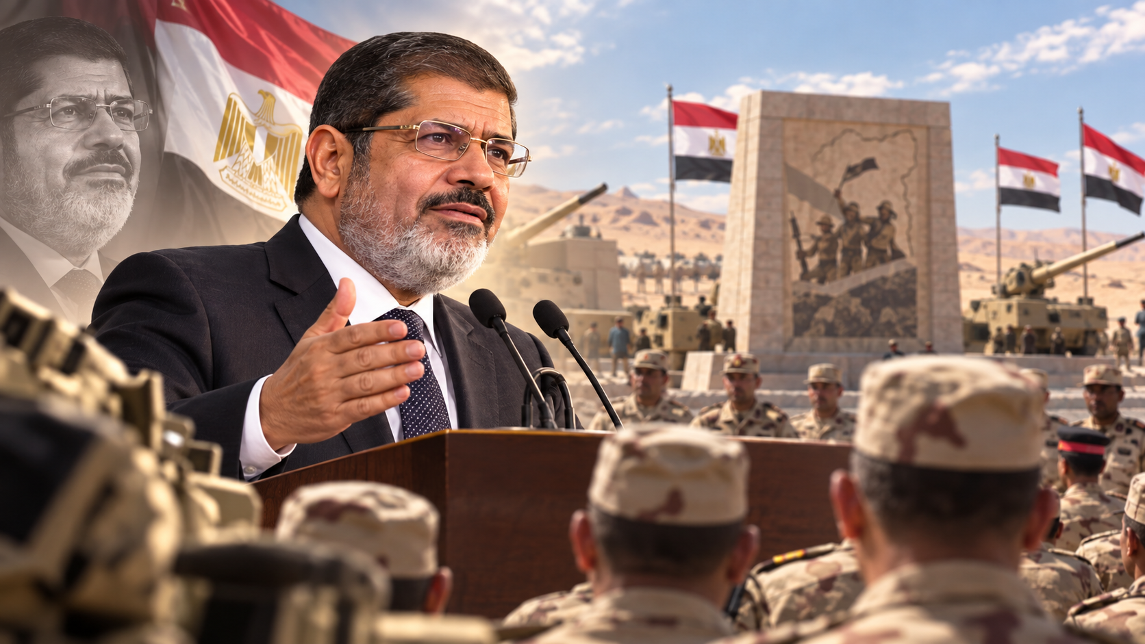 كلمة الرئيس مرسي أمام قيادات المنطقة العسكرية الغربية بسيدي براني