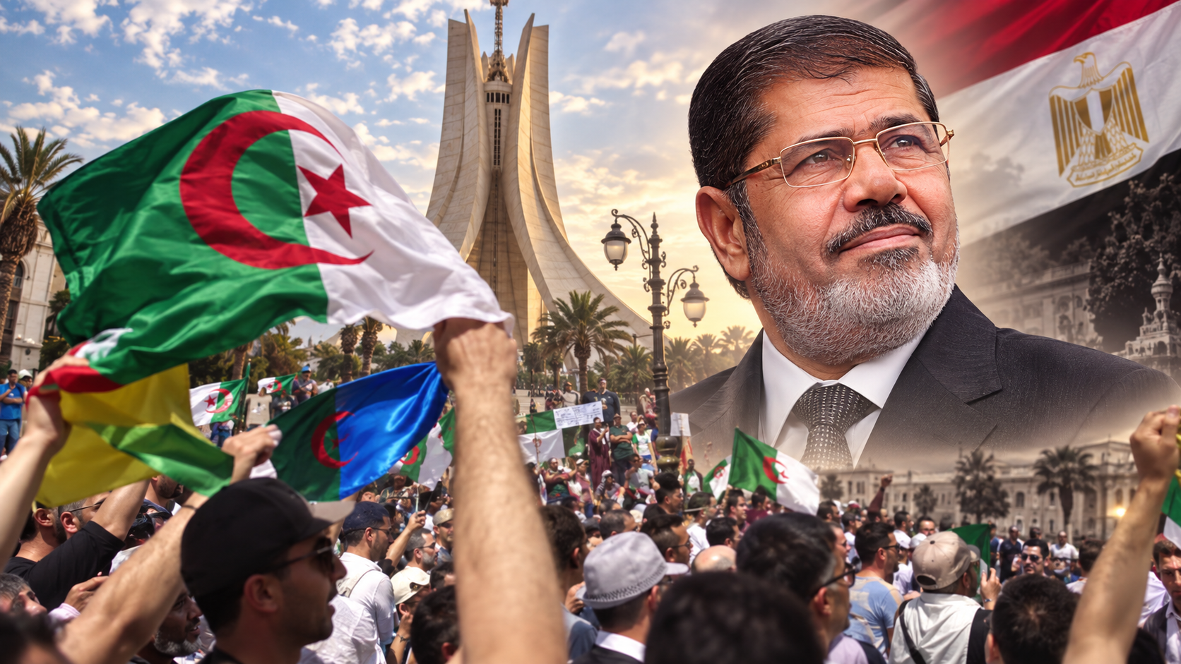 جزائريون يهتفون للرئيس مرسي الله أكبر مرسي شهيد