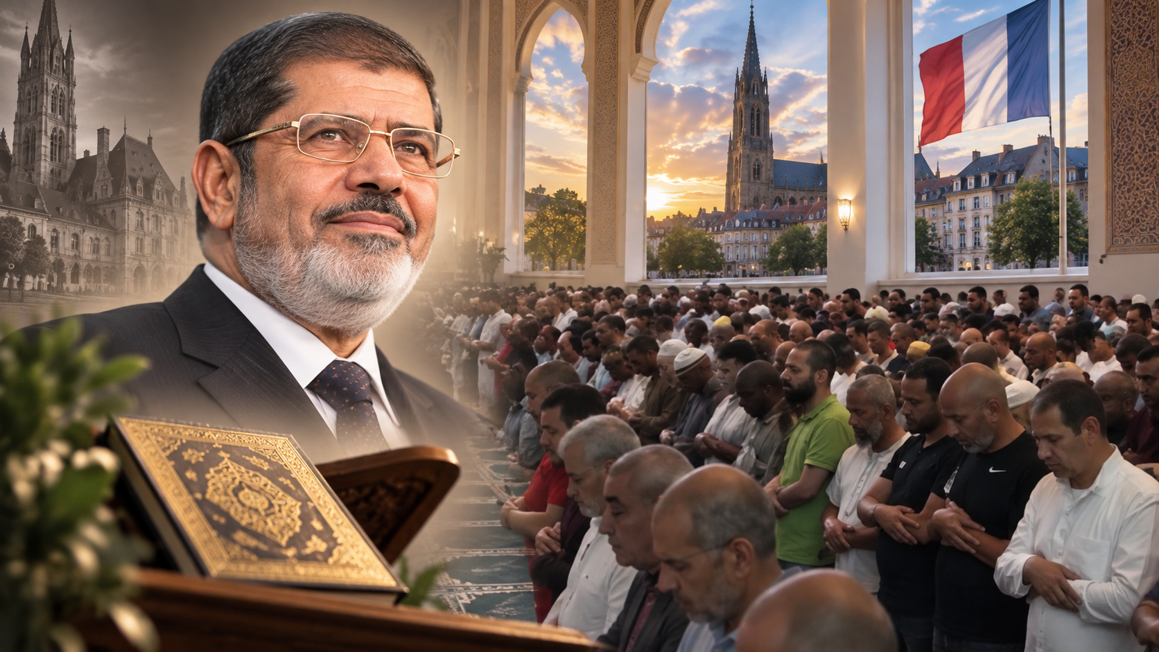صلاة الغائب على الرئيس مرسي في مولوز الفرنسية
