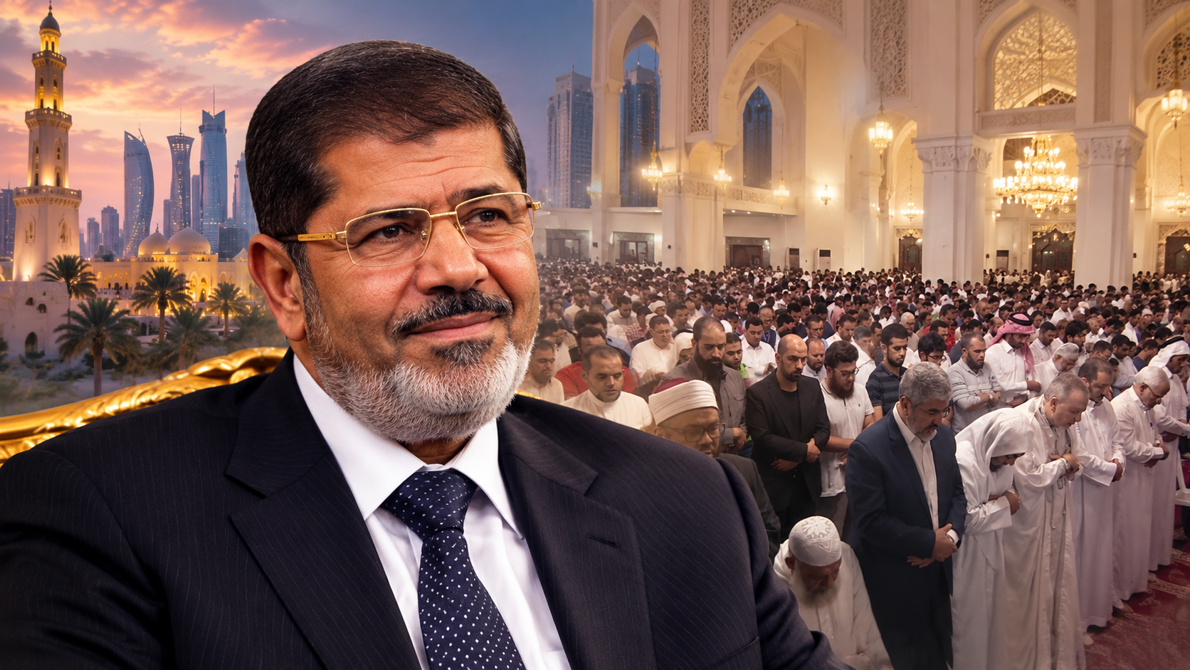 آلاف المصلين يؤدون صلاة الغائب على الرئيس مرسي بالدوحة
